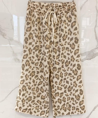 Leopard Linen Pants