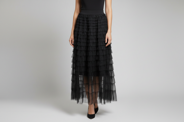 Long Layered Lace Skirt