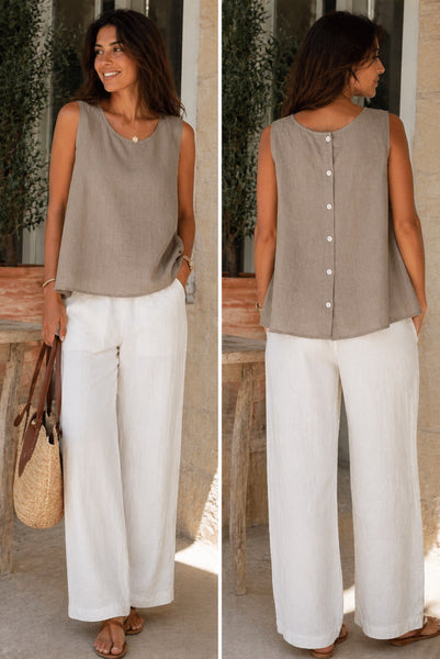 Sleeveless Linen Vest