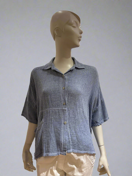 One Pocket Linen/Cotton Shirt - Italian