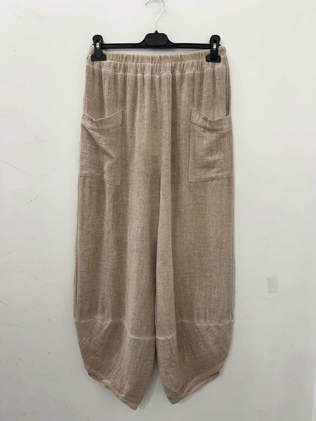 Linen/Cotton Mix Pants - Italian
