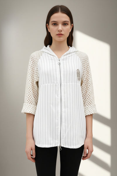Stripe Zipper Front Jacket