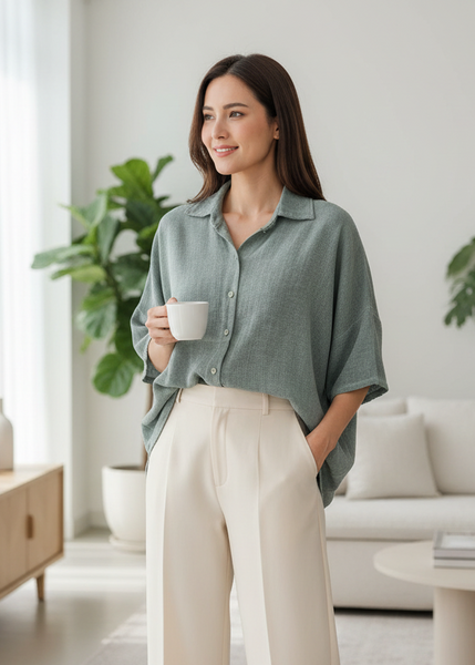 One Pocket Linen/Cotton Shirt - Italian