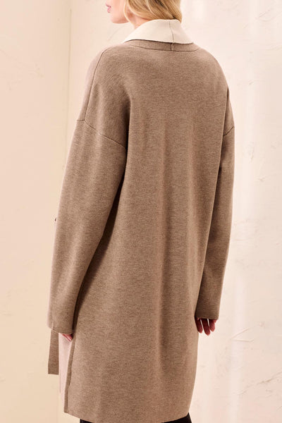 Open Coatigan With Patch Pockets