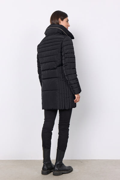 Quilted 3/4 hooded Coat