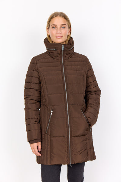 Quilted 3/4 hooded Coat