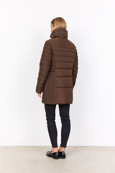 Quilted 3/4 hooded Coat