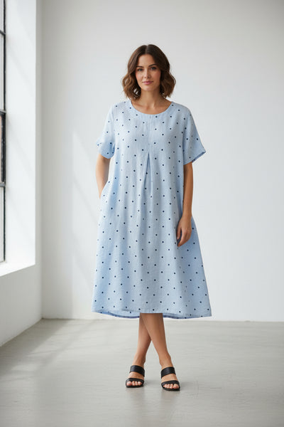 Polka Dot Linen Dress