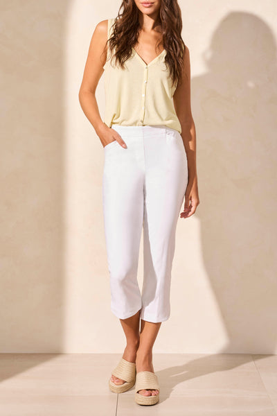 Flatten-It Pull On Capri With Round Slit