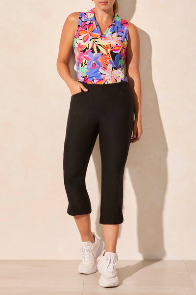 Flatten-It Pull On Capri With Round Slit