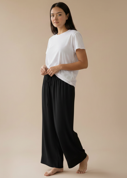 Wide Leg Linen Mixed Pants