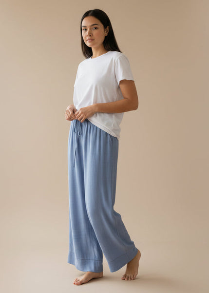 Wide Leg Linen Mixed Pants