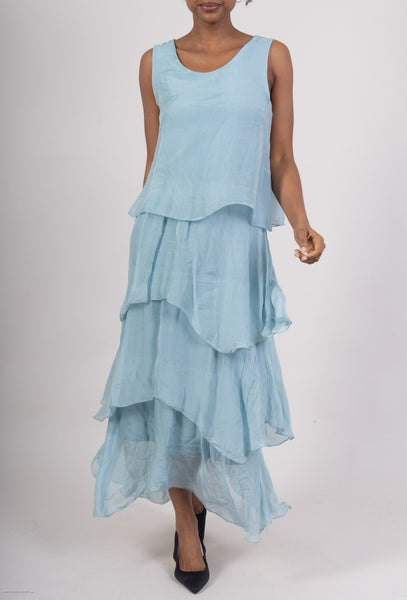 Long Layered Silk Dress - Italian