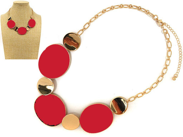 Round Metal Bead Link Necklace