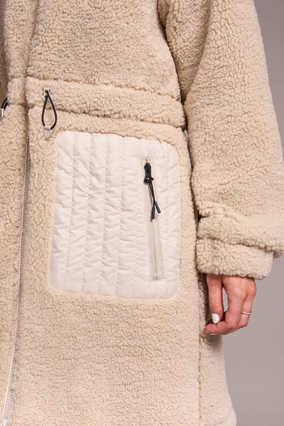 Hooded Lined Zip Front Coat