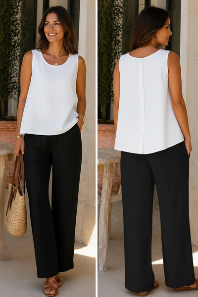 Sleeveless Linen Vest