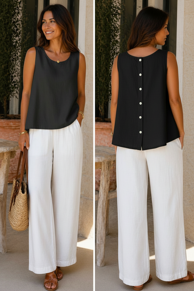 Sleeveless Linen Vest
