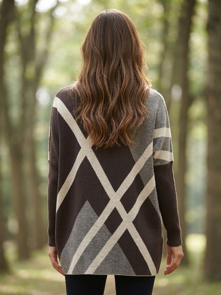 Geometric Print Sweater Tunic