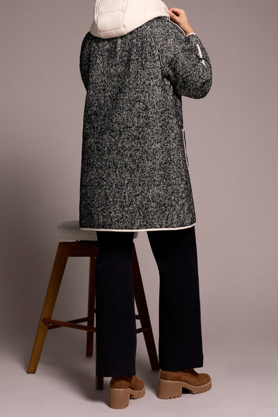 Herringbone Light Weight Coat With Fooler Hood