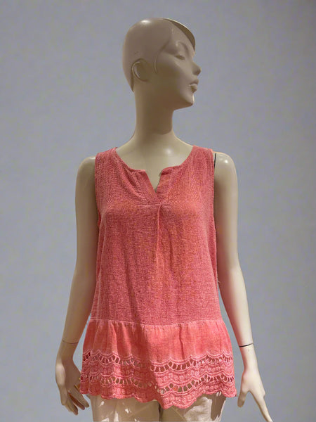 Detail Button Linen/Cotton Mix Top - Italian