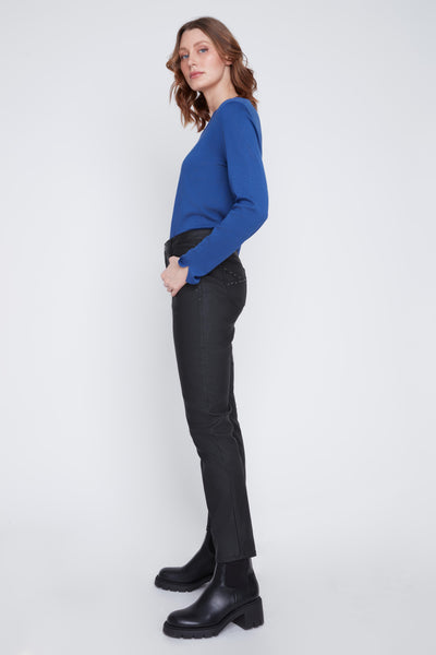 Stud Detail Wax Pants