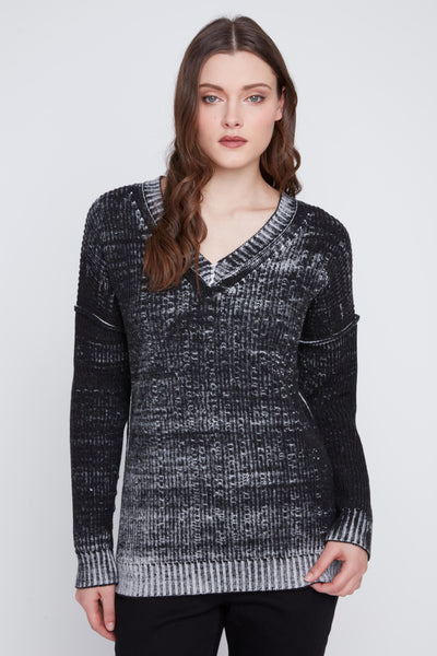 Long Sleeve Cotton Blend Sweater