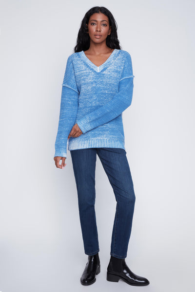 Long Sleeve Cotton Blend Sweater