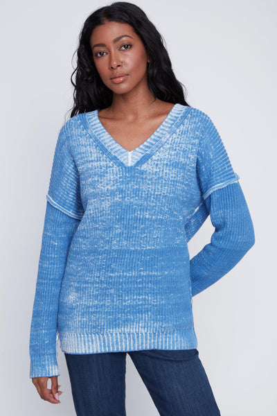Long Sleeve Cotton Blend Sweater