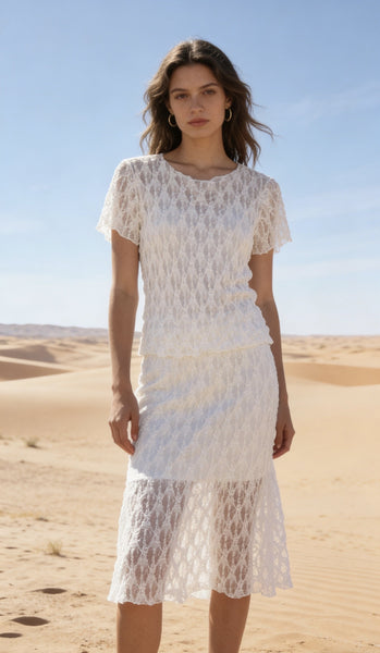 Short Sleeve Lace Top