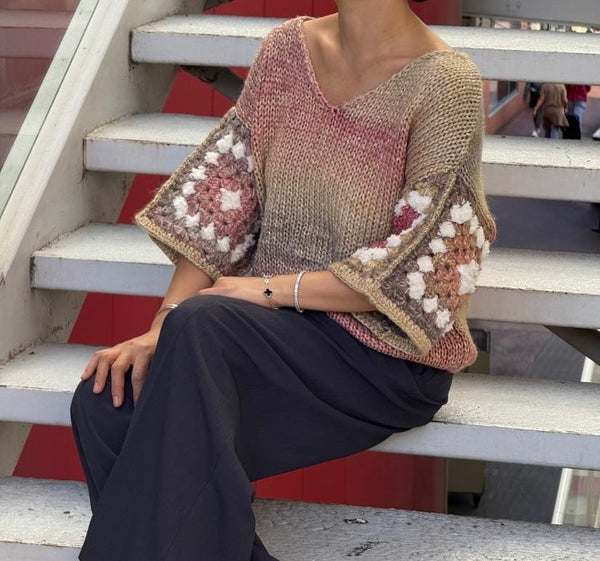 3/4 Sleeve Loose Knit Sweater