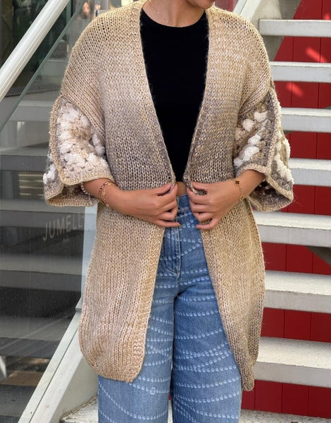 Loose Knit Open Front Cardigan