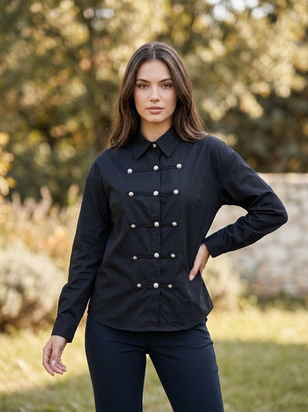 Military Style Button Down Shirt