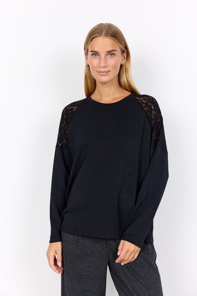 Lace Shoulder Sweatshirt
