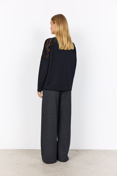 Lace Shoulder Sweatshirt