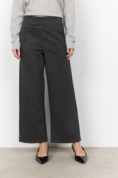 Wide Leg Herringbone Texture Pants