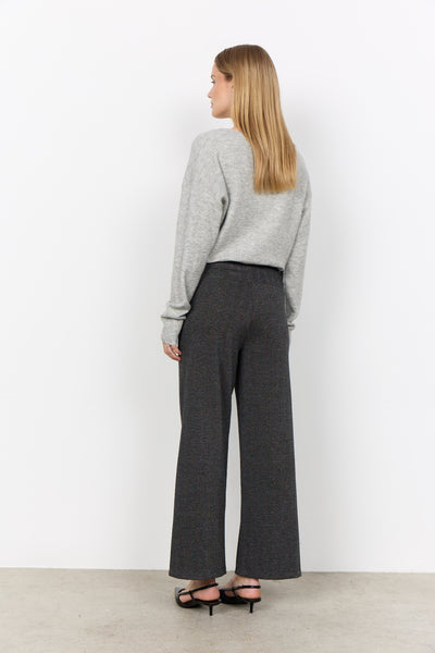 Wide Leg Herringbone Texture Pants