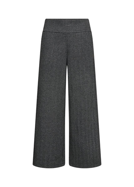 Wide Leg Herringbone Texture Pants