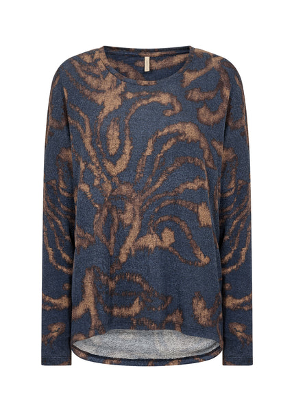 Long Sleeve Abstract Print Top