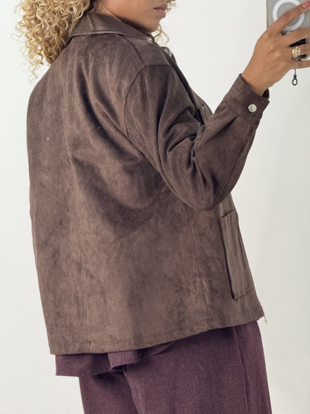 Ultra Suede Zipper Front Jacket