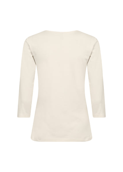 Scoop Neck Basic Cotton Blend T-Shirt