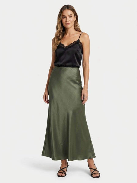 Long Sateen Skirt