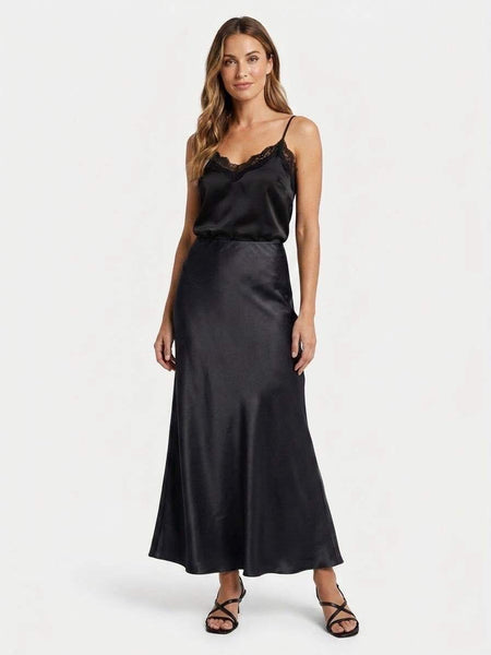 Long Sateen Skirt
