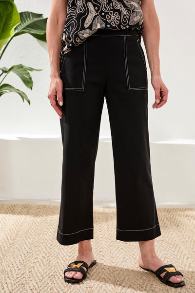 Pull-On Ankle Pants With Contrast Stitch