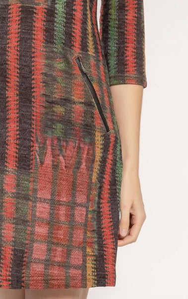 3/4 Sleeve Print Dress