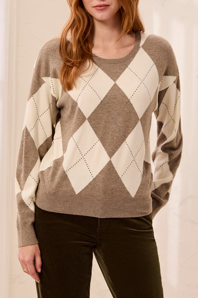 Crew Neck Sweater With Stud Detail