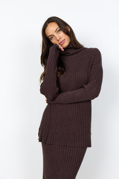 Rib Textured Turtle Neck Sweater