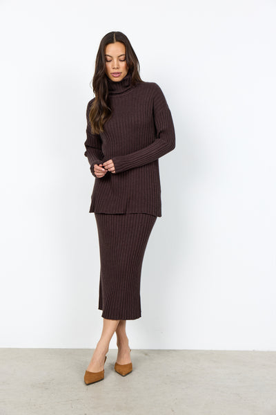 Rib Textured Turtle Neck Sweater