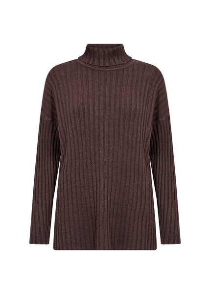 Rib Textured Turtle Neck Sweater