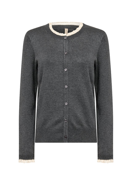 Lace Trim Button Front Cardigan