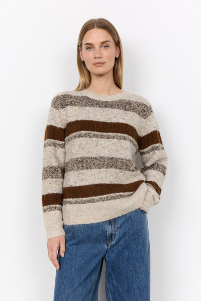 Long Sleeve Textured Stripe Sweater